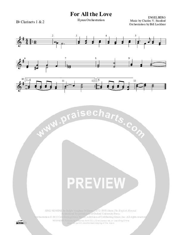 For All The Love Clarinet 1/2 ()