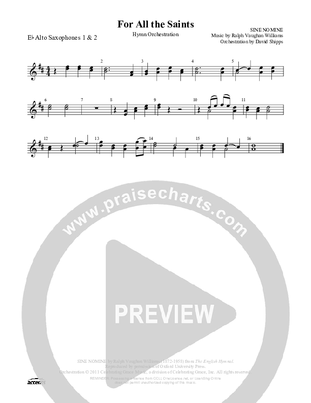 For All The Saints Alto Sax 1/2 ()