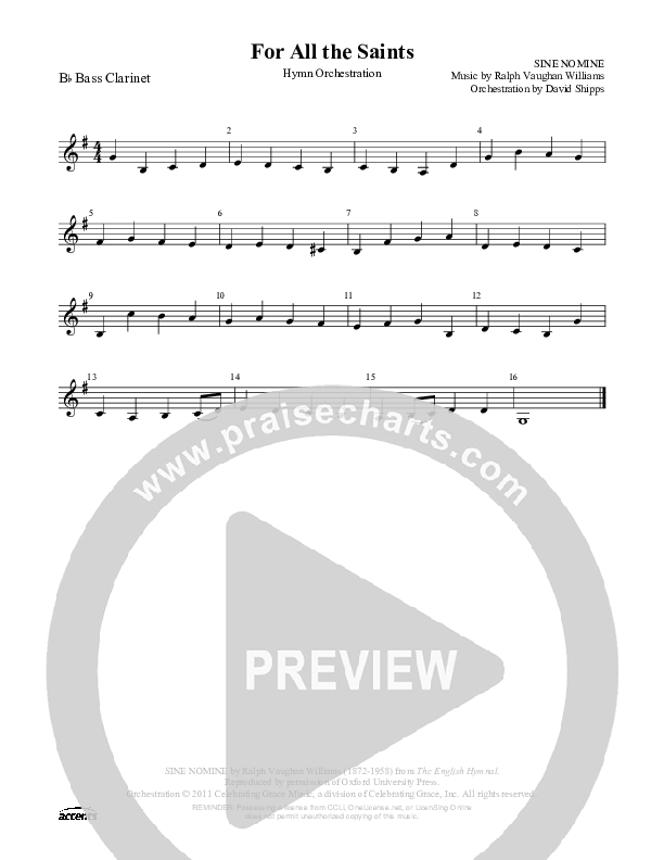 For All The Saints Bass Clarinet ()