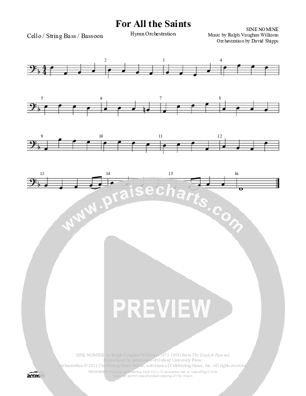 For All The Saints Cello ()