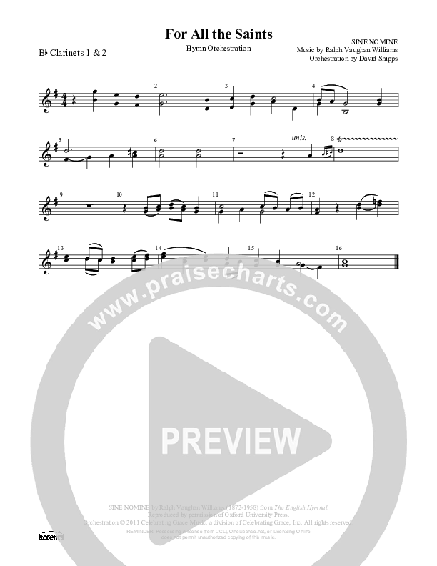 For All The Saints Clarinet 1/2 ()