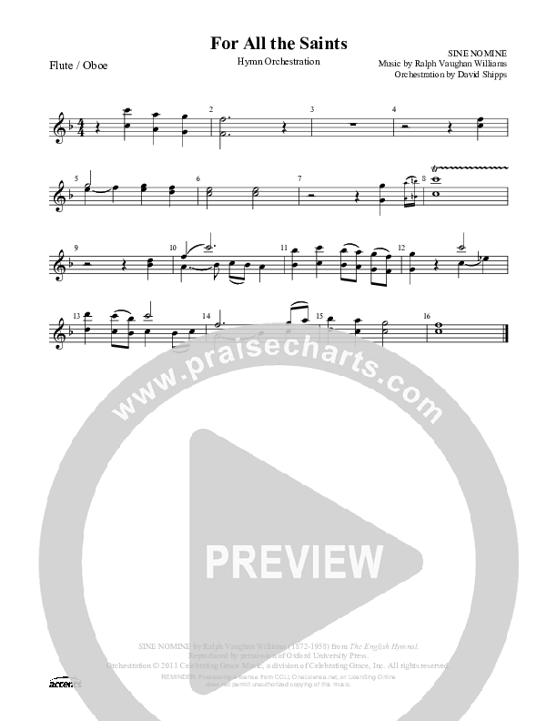 For All The Saints Flute/Oboe ()