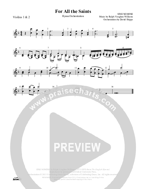 For All The Saints Violin 1/2 ()