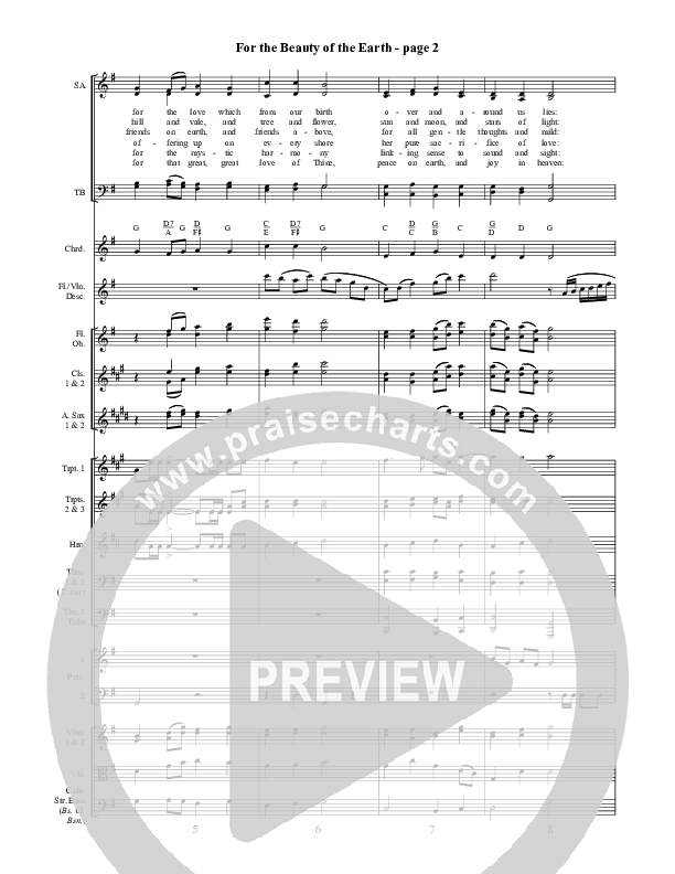 For The Beauty Of The Earth Orchestration ()