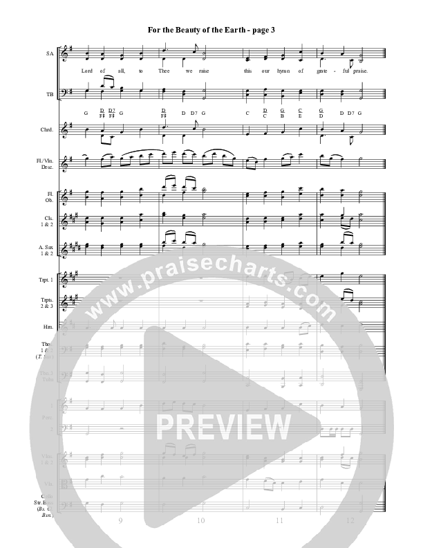 For The Beauty Of The Earth Conductor's Score ()