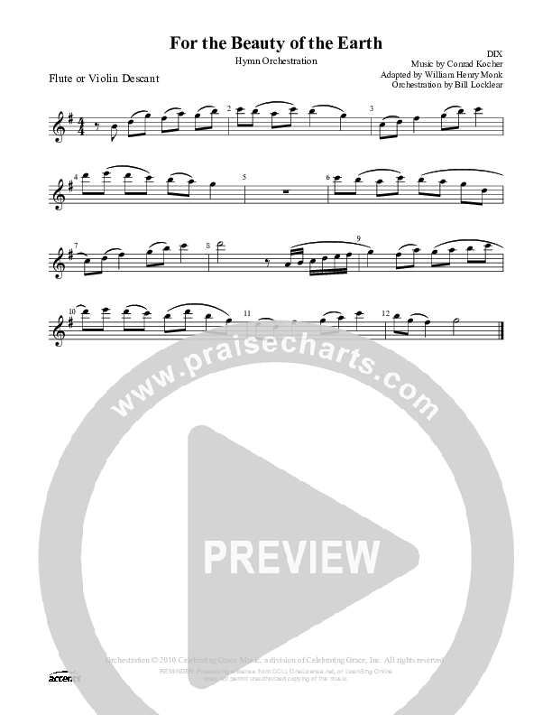 For The Beauty Of The Earth Flute ()