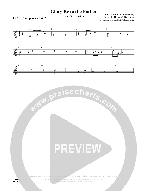 Glory Be To The Father Alto Sax 1/2 ()