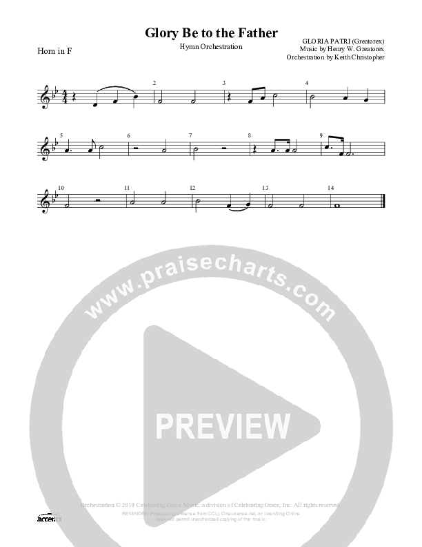 Glory Be To The Father French Horn ()