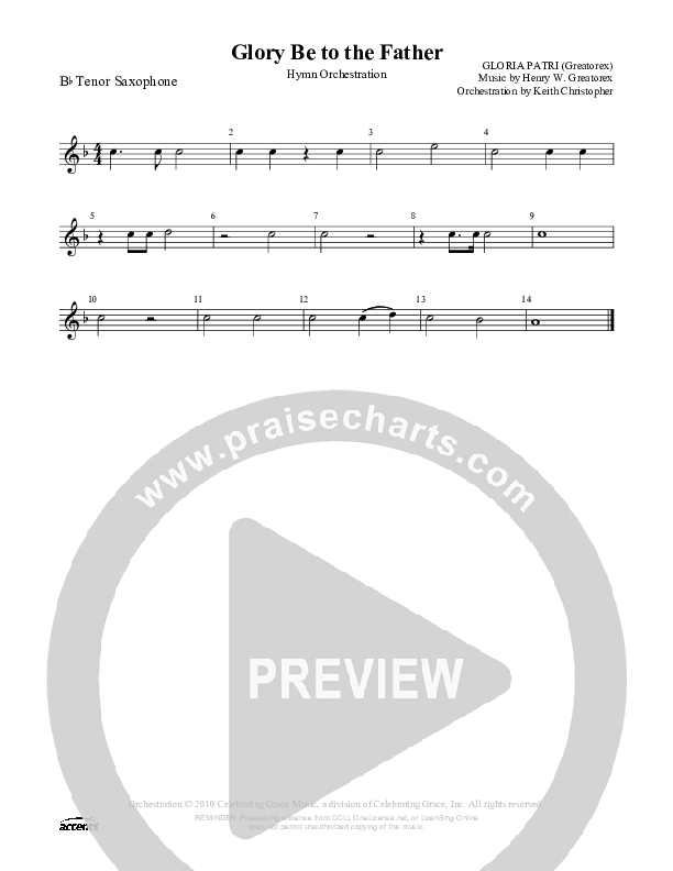 Glory Be To The Father Tenor Sax 2 ()