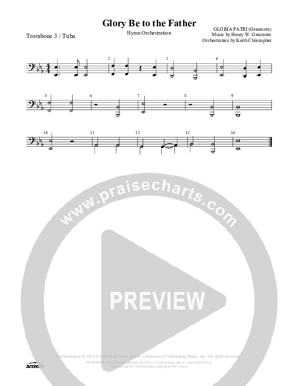 Glory Be To The Father Trombone 3/Tuba ()