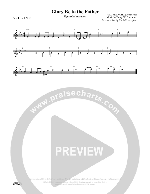 Glory Be To The Father Violin 1/2 ()