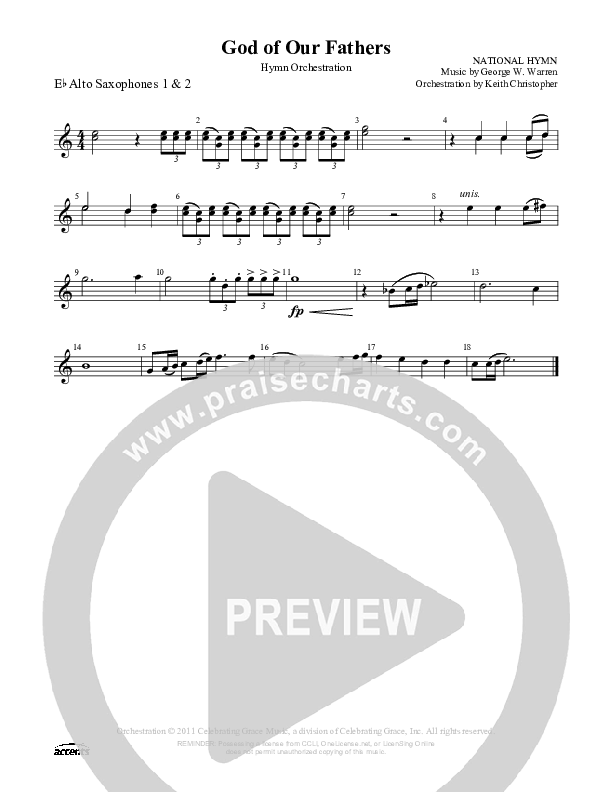 God Of Our Fathers Alto Sax 1/2 ()