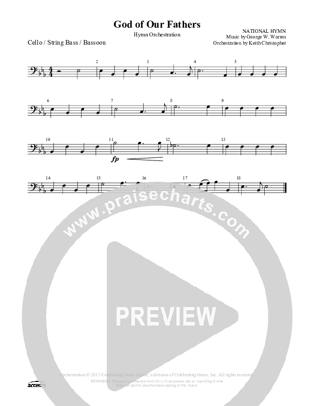 God Of Our Fathers Cello/Bass ()