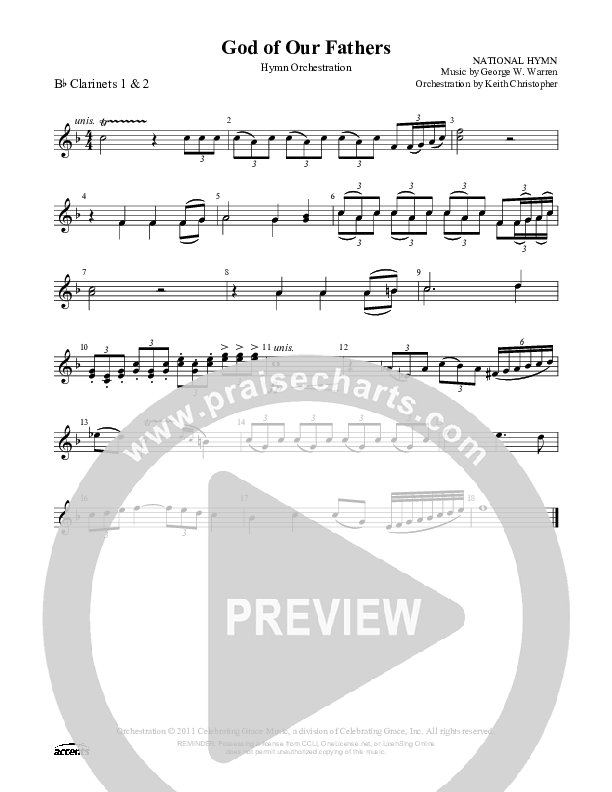 God Of Our Fathers Clarinet 1/2 ()