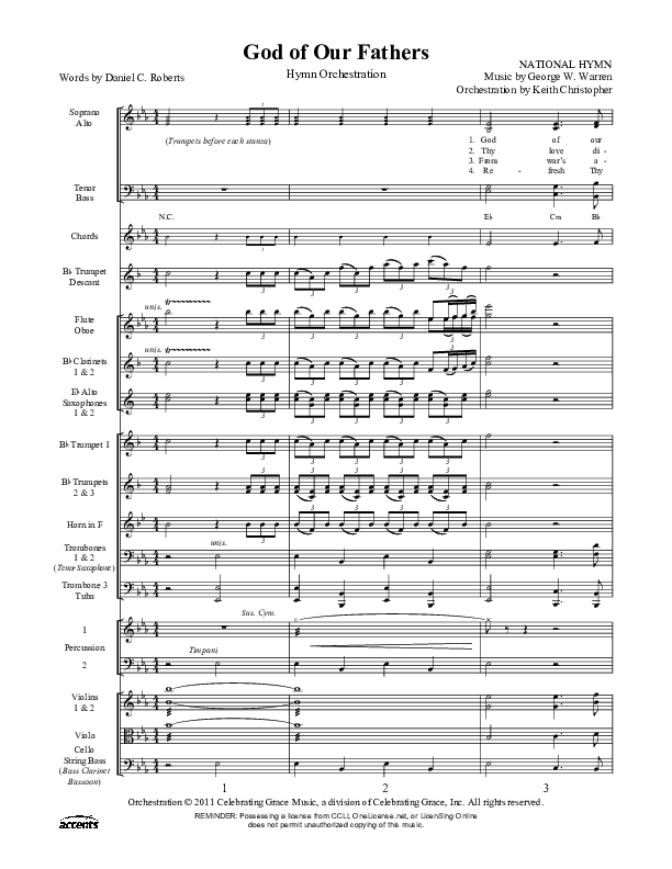 God Of Our Fathers Orchestration ()