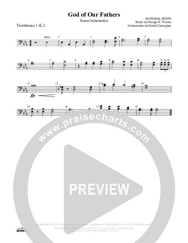 God Of Our Fathers Trombone 1/2 ()