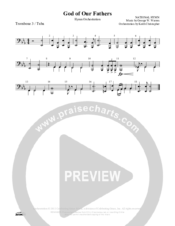 God Of Our Fathers Trombone 3/Tuba ()