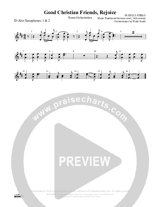 Good Christian Friends Rejoice Alto Sax 1/2 ()