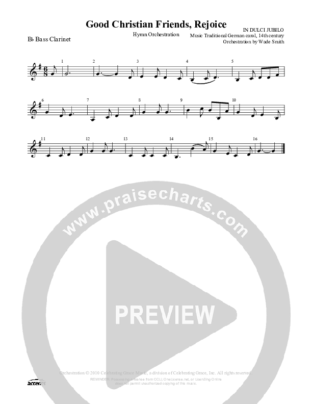 Good Christian Friends Rejoice Bass Clarinet ()