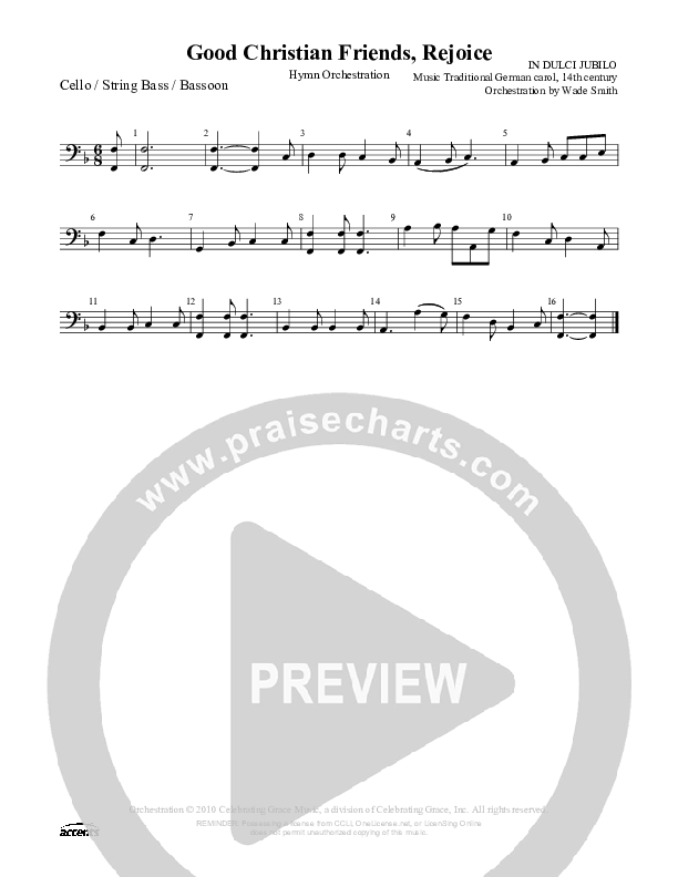 Good Christian Friends Rejoice Cello/Bass ()