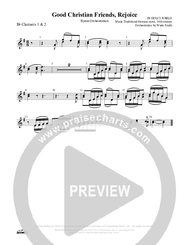 Good Christian Friends Rejoice Clarinet 1/2 ()