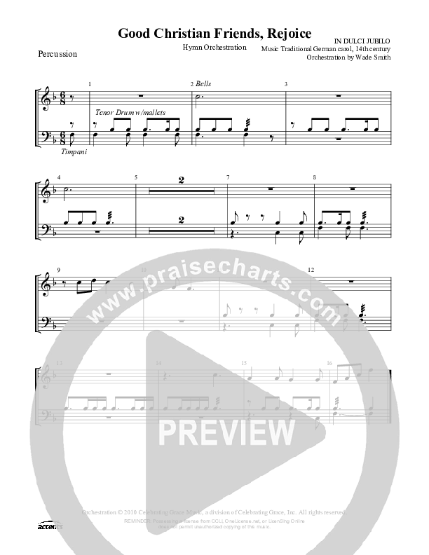 Good Christian Friends Rejoice Percussion ()