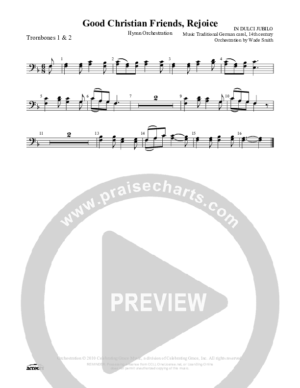 Good Christian Friends Rejoice Trombone 1/2 ()
