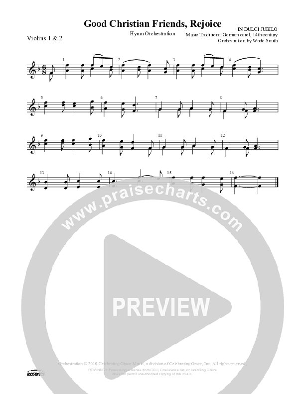 Good Christian Friends Rejoice Violin 1/2 ()