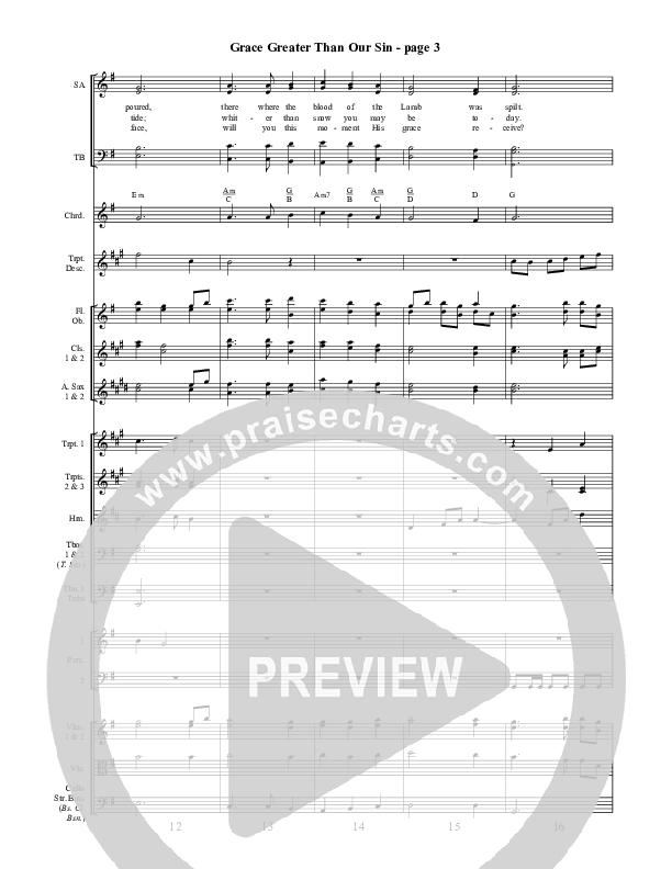 Grace Greater Than Our Sin Conductor's Score ()
