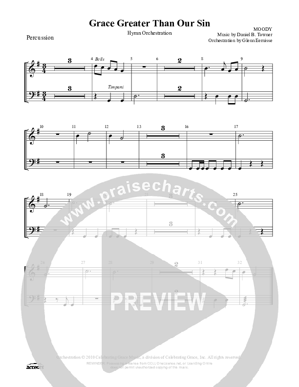 Grace Greater Than Our Sin Percussion ()