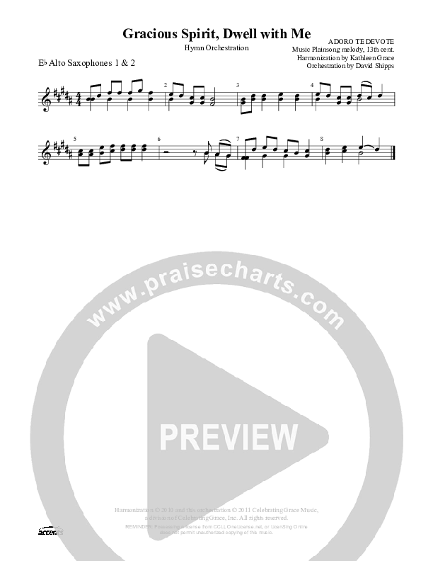 Gracious Spirit Dwell With Me Alto Sax 1/2 ()