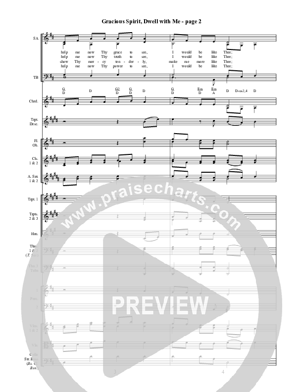 Gracious Spirit Dwell With Me Orchestration ()
