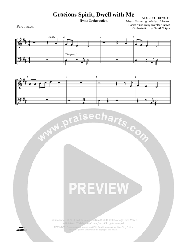 Gracious Spirit Dwell With Me Percussion ()