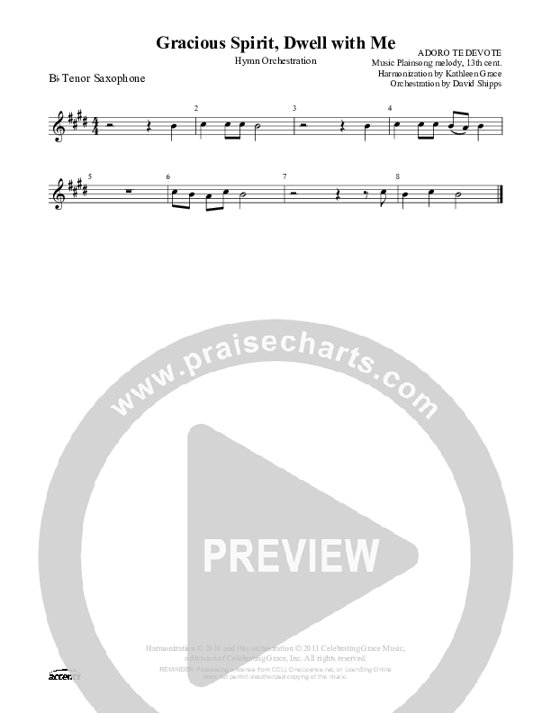Gracious Spirit Dwell With Me Tenor Sax 2 ()
