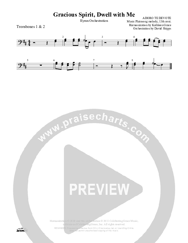 Gracious Spirit Dwell With Me Trombone 1/2 ()