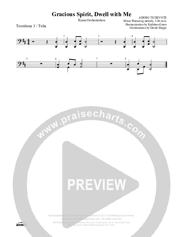 Gracious Spirit Dwell With Me Trombone 3/Tuba ()