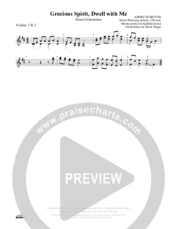 Gracious Spirit Dwell With Me Violin 1/2 ()