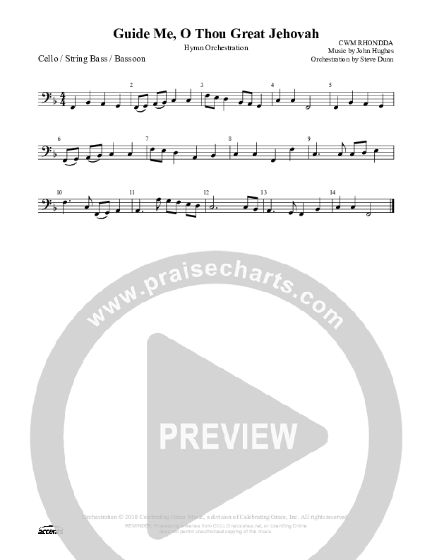 Guide Me O Thou Great Jehovah Cello/Bass ()