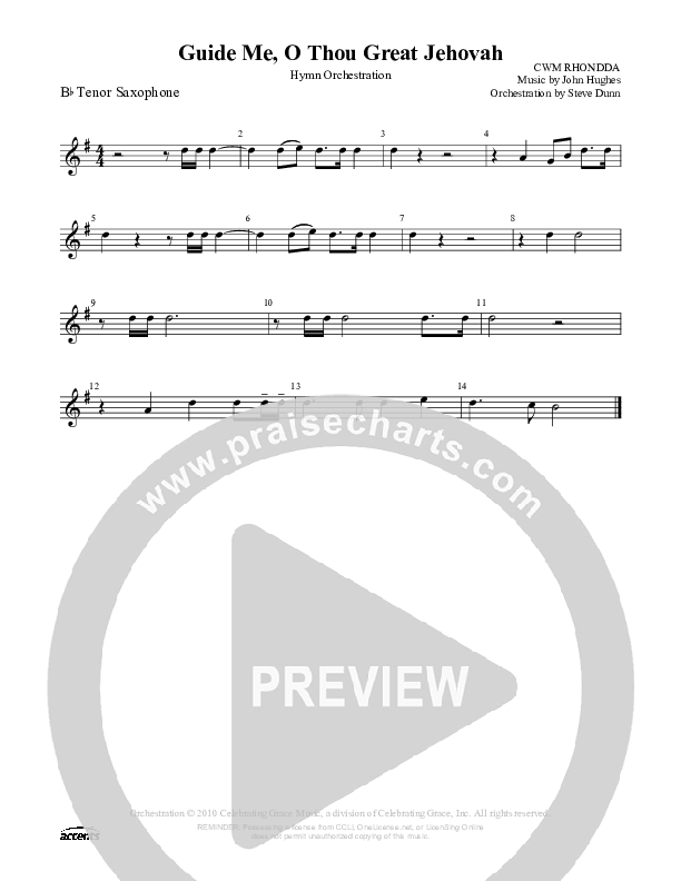 Guide Me O Thou Great Jehovah Tenor Sax 2 ()