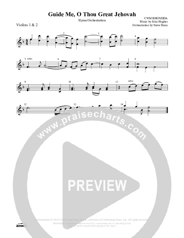 Guide Me O Thou Great Jehovah Violin 1/2 ()
