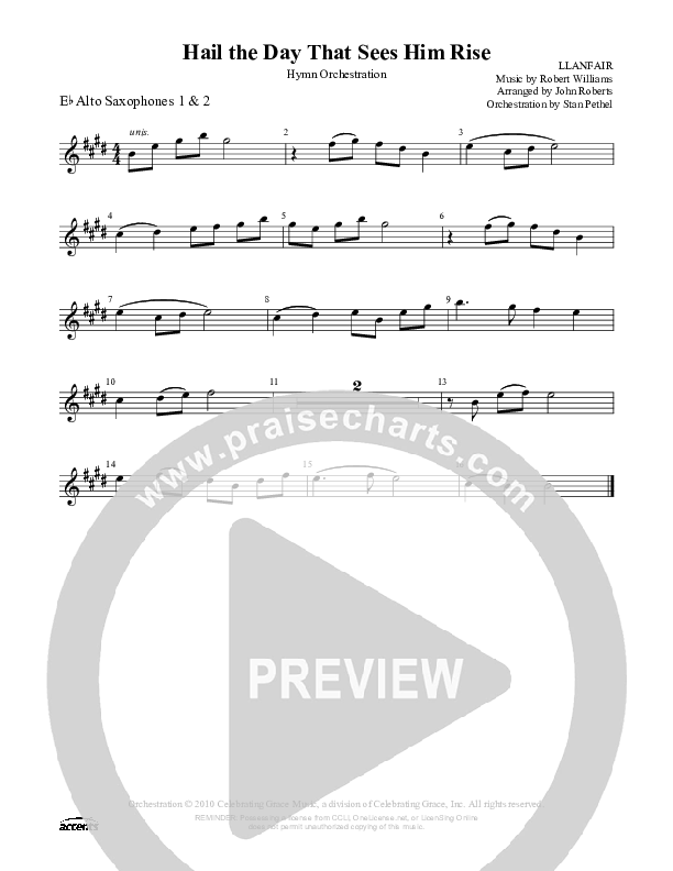 Hail The Day That Sees Him Rise Alto Sax 1/2 ()