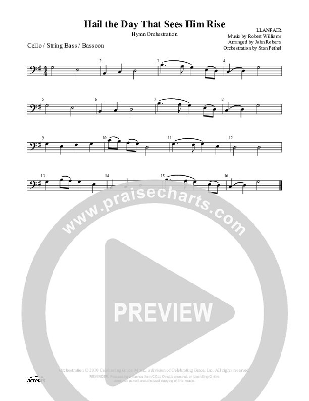 Hail The Day That Sees Him Rise Cello/Bass ()