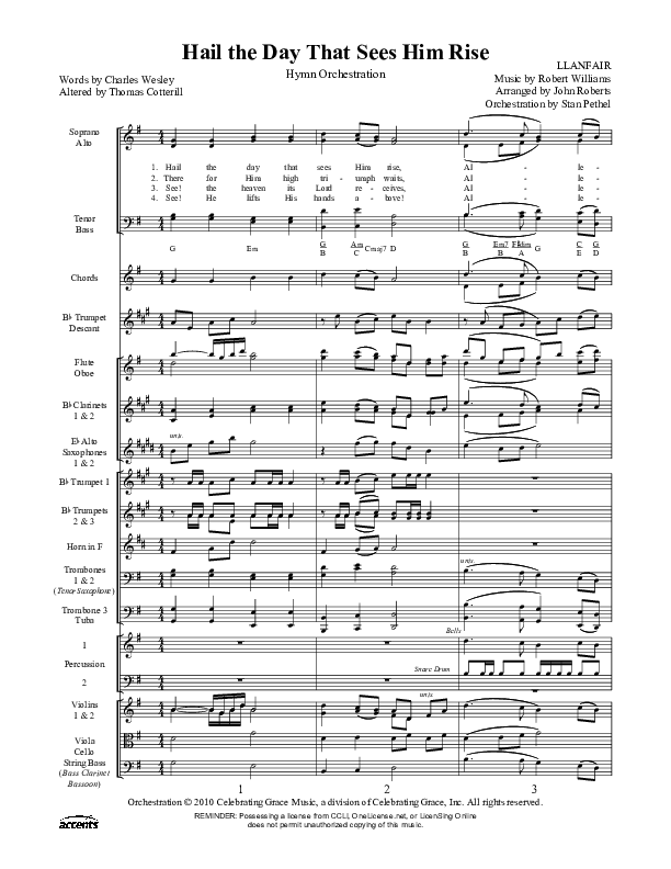 Hail The Day That Sees Him Rise Orchestration ()