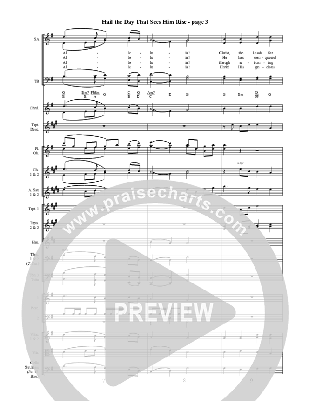 Hail The Day That Sees Him Rise Conductor's Score ()