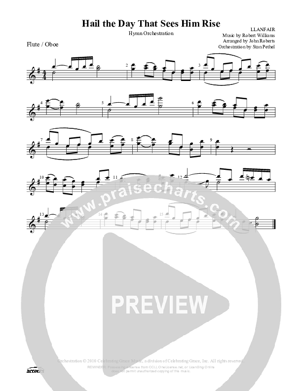 Hail The Day That Sees Him Rise Flute/Oboe ()
