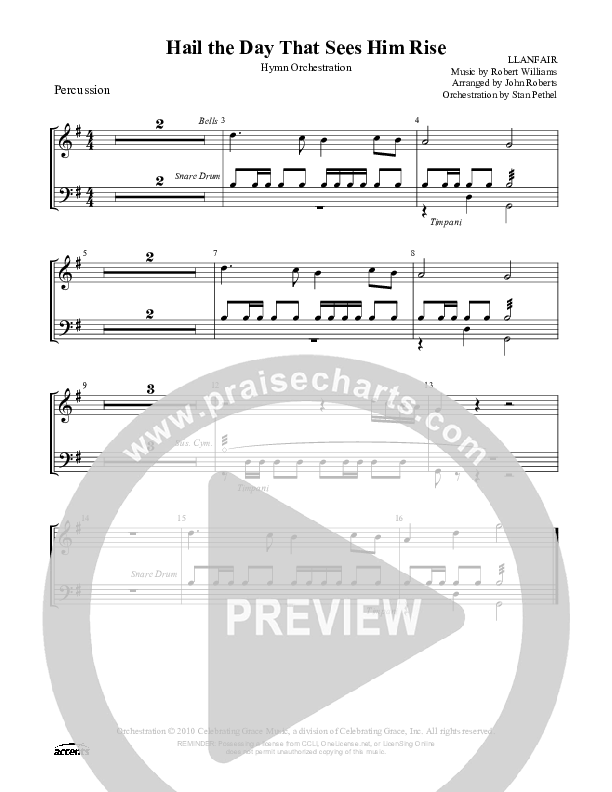 Hail The Day That Sees Him Rise Percussion ()
