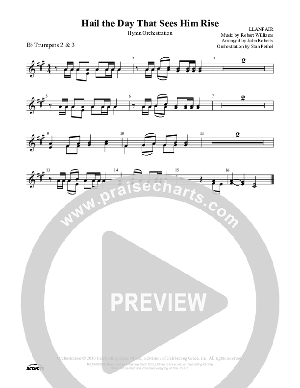 Hail The Day That Sees Him Rise Trumpet 2/3 ()