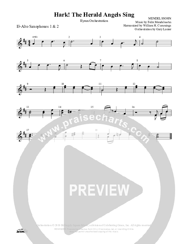 Hark The Herald Angels Sing  Alto Sax 1/2 ()