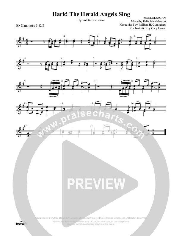 Hark The Herald Angels Sing  Clarinet 1/2 ()