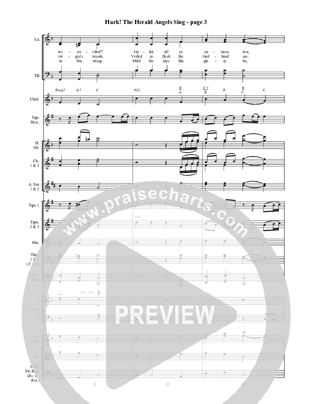 Hark The Herald Angels Sing  Conductor's Score ()